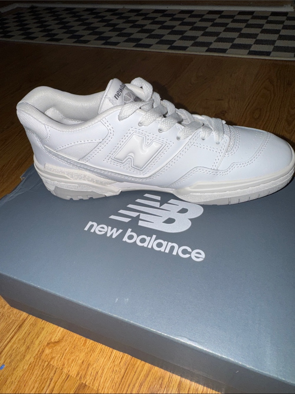 New Balance White Leather Low-Top Sneaker